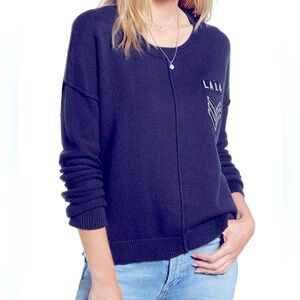 Rails Navy Stafford Patch Knit Long Sleeve Sweater XS